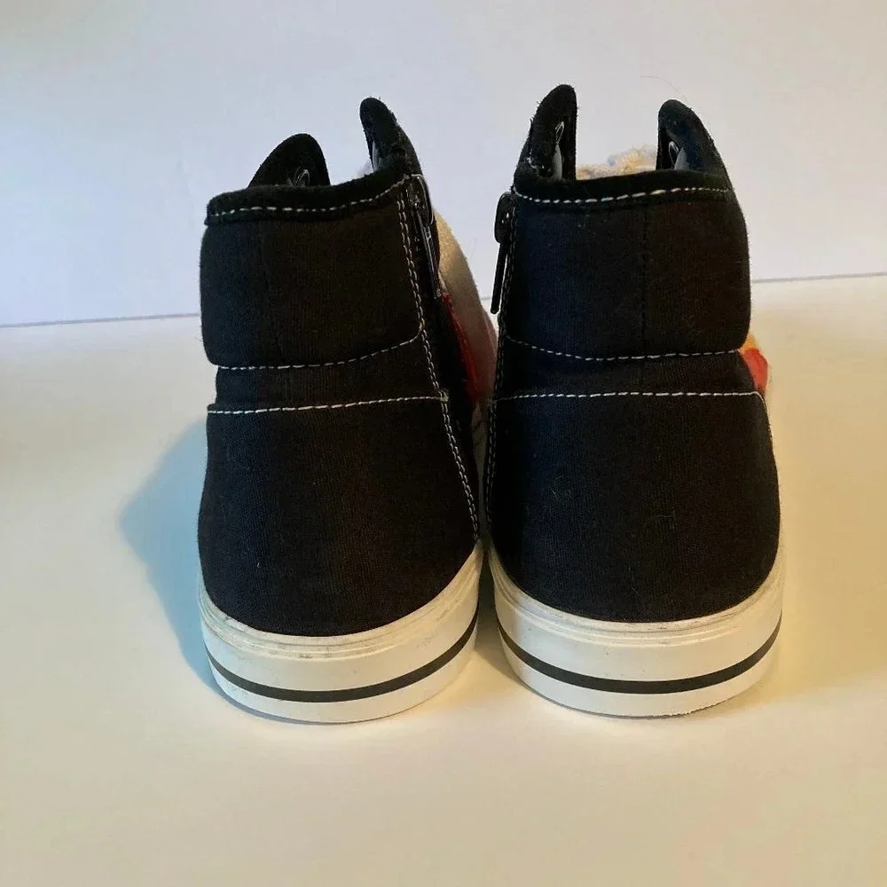 Zara Man High Top Sneakers Black with Orange & Gold Flames,‎ EU Size 42 - Picture 4 of 9